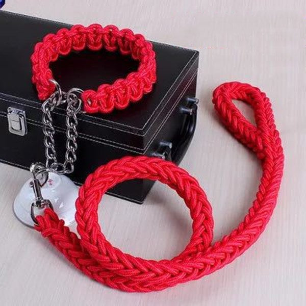 Braided Rope Dog Lead & Collar