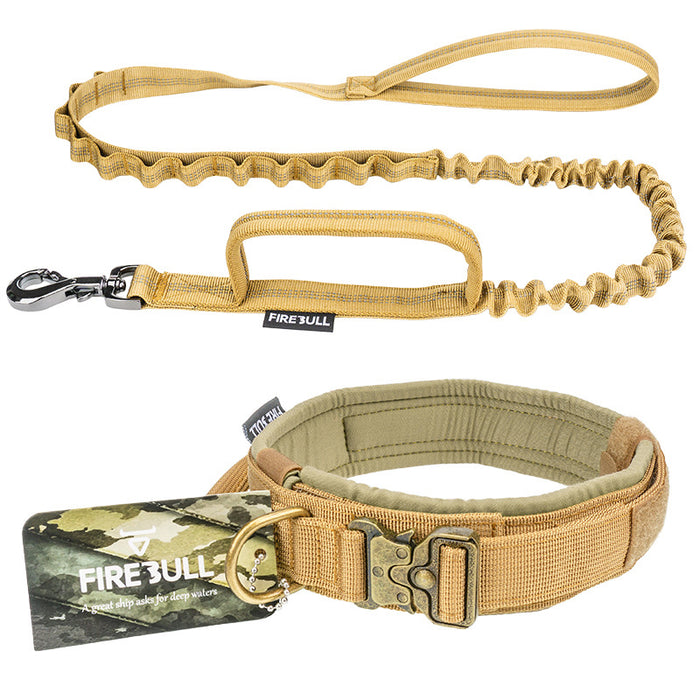 Tactical Dog Collar & Bungee Lead Set