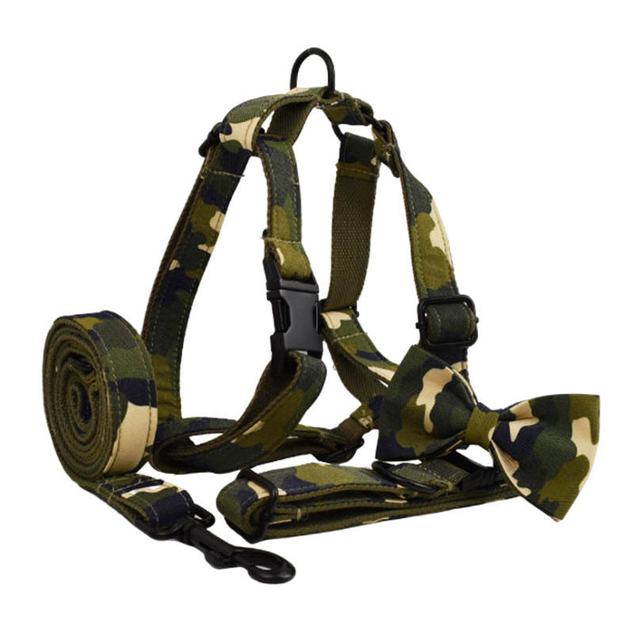 Camouflage Dog Walking Accessories – Collar, Lead, Vest or 4-Piece Set